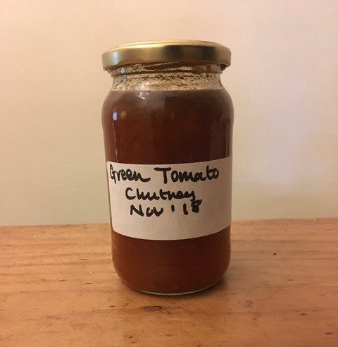 Organic green tomato chutney
