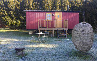 Morning frost at the Coleshill Organic wagon
