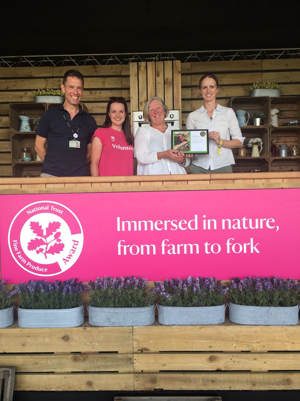 Sonia Oliver receives a National Trust Fine Farm Produce award